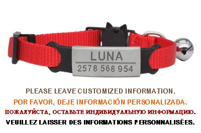 Personalized ID Free Engraving Cat Collar