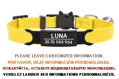 Personalized ID Free Engraving Cat Collar