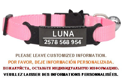 Personalized ID Free Engraving Cat Collar