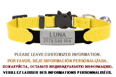 Personalized ID Free Engraving Cat Collar