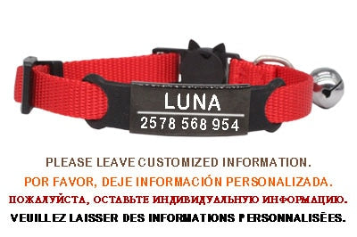 Personalized ID Free Engraving Cat Collar