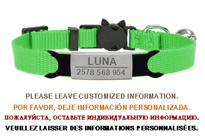 Personalized ID Free Engraving Cat Collar