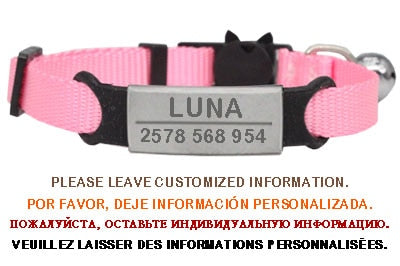 Personalized ID Free Engraving Cat Collar